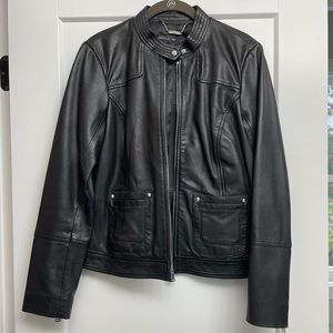Bernardo leather bomber jacket